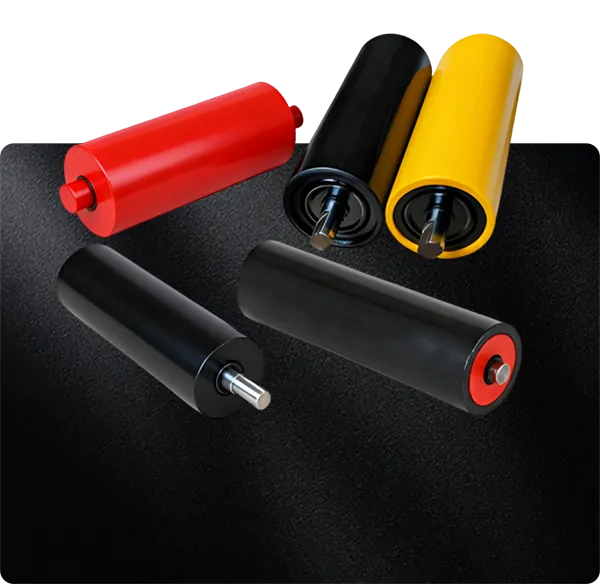 Conveyor belt and carrying rollers