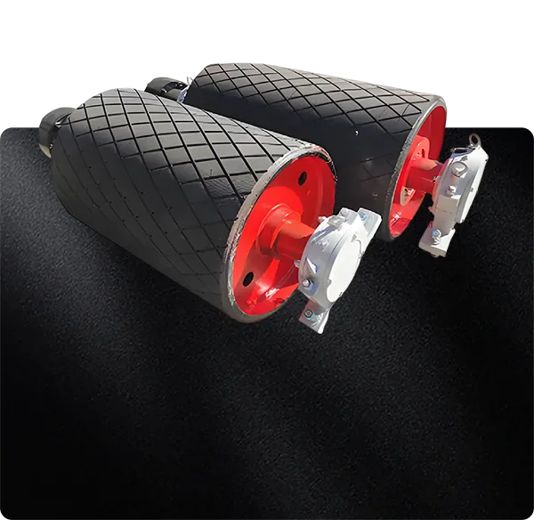 Tail pulley at the loading end of a conveyor